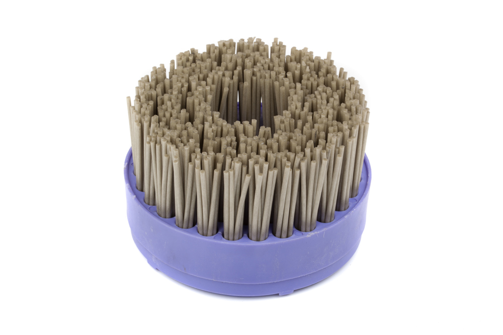 DIAMOND ROUND BRUSH 100mm GRIT 600 M14 RESINED